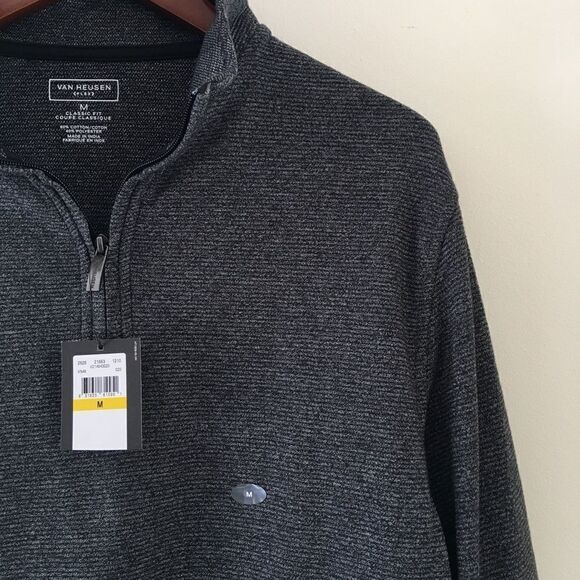 Van Heusen Flex NWT Gray Quarter Zip Pullover - Picture 4 of 7